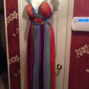Authentic Vienna NWT Multi Colored Halter Dress size 4